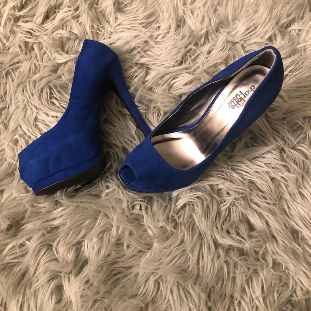 Size 7 Cobalt Blue peep toe pump
